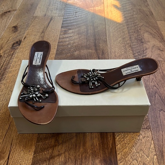 Philosophy Di Alberta Ferretti Woman’s Brown Heels Size 37.5 in - Picture 1 of 8